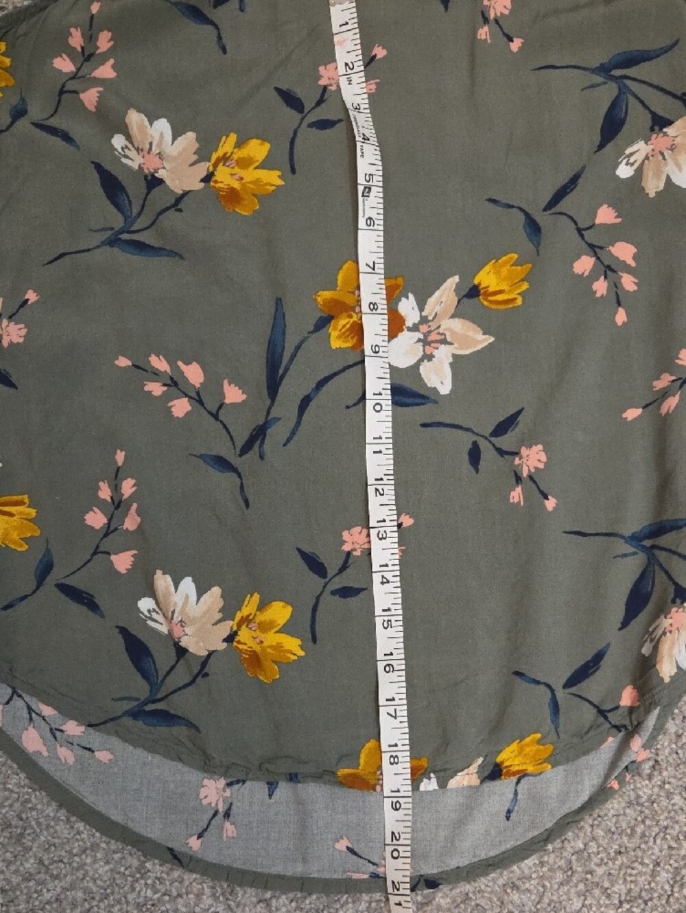 Old Navy Olive Green Floral Tank Top Medium - Picture 9 of 10